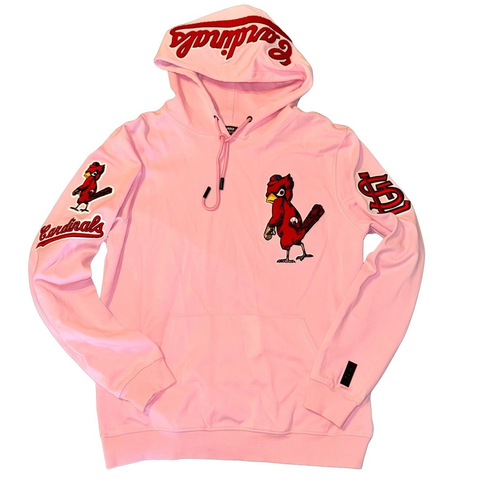 St Louis Cardinals Pink Chenille Patch Hoodie Large MLB Pro Standard Baseball